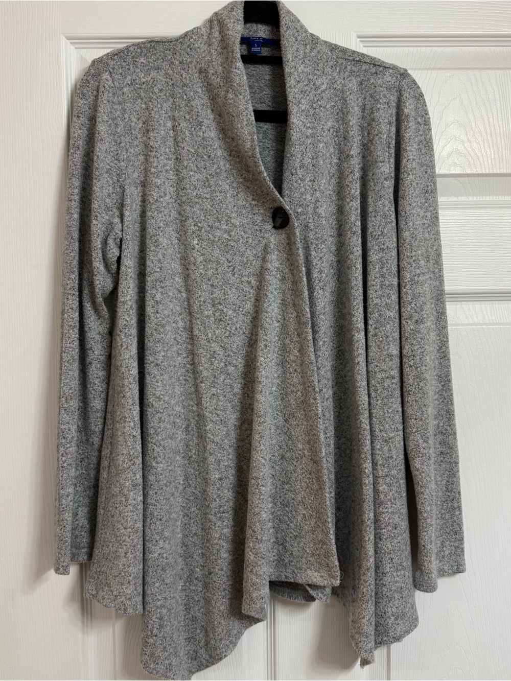Apt. 9 Heather Gray Shawl-Collar Single-Button Cardigan
